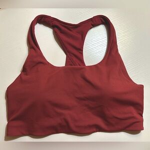 NWOT lululemon maroon racer back sports bra Sz 8 with hooks
